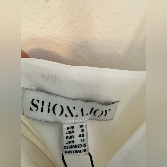 NEW Shona Joy Revolve Draped Cocktail Dress Tank Ivory White Bridal US 8 NWT - Picture 8 of 10